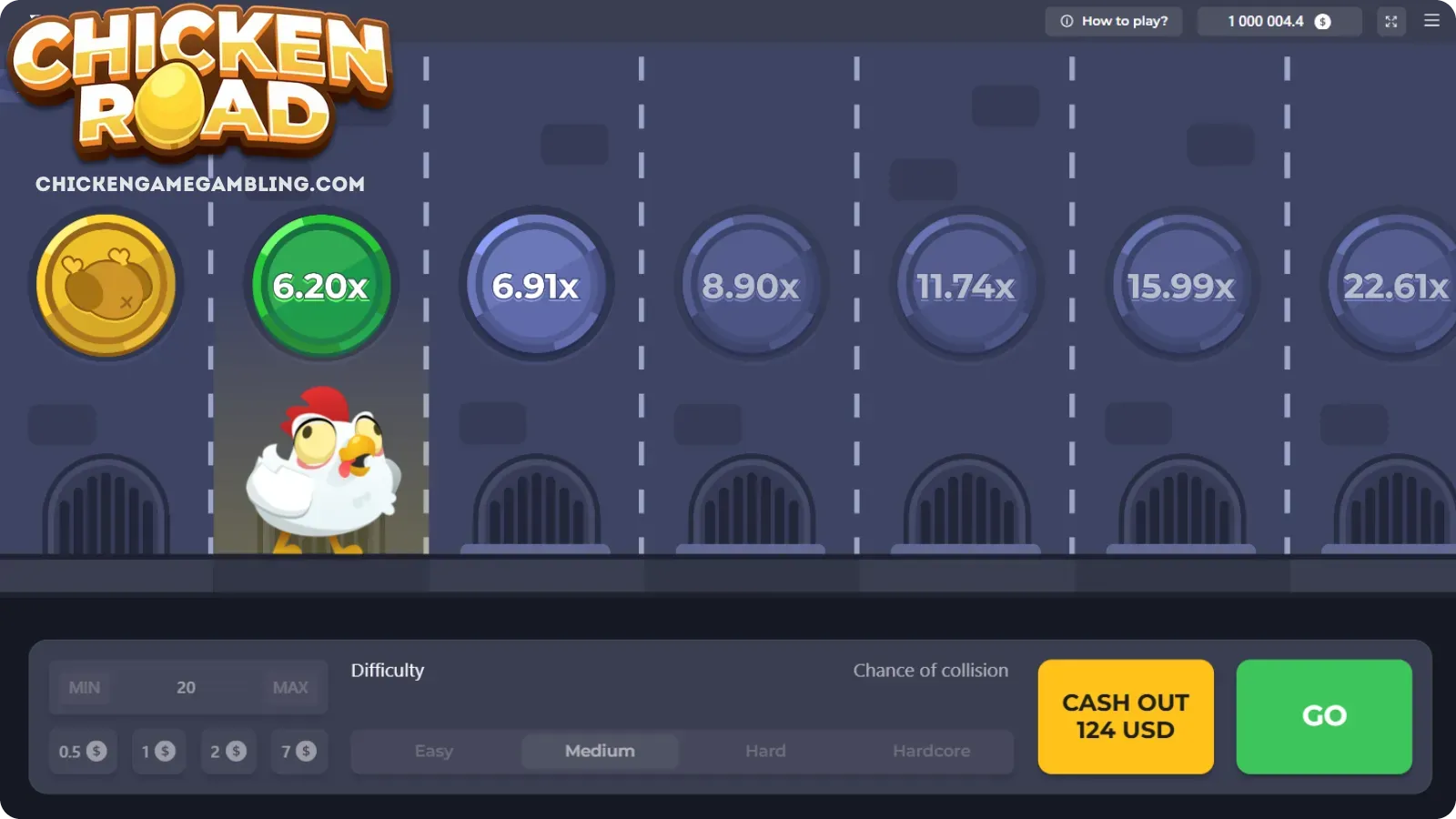 Einzigartiger Spielbildschirm